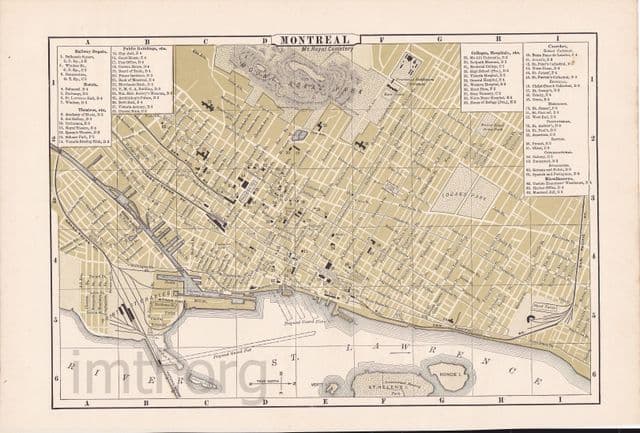Plan historique de Montreal