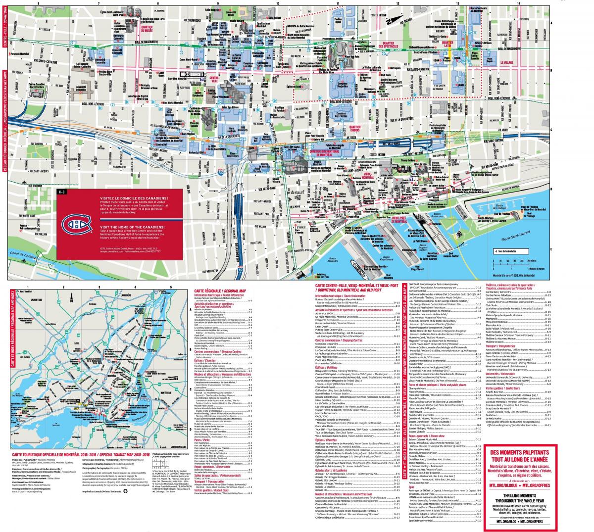 Plan du centre ville de Montreal