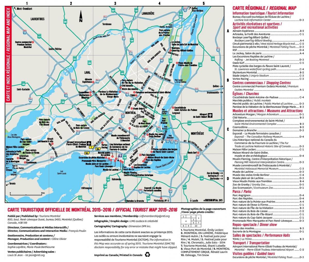 Plan des routes de Montreal