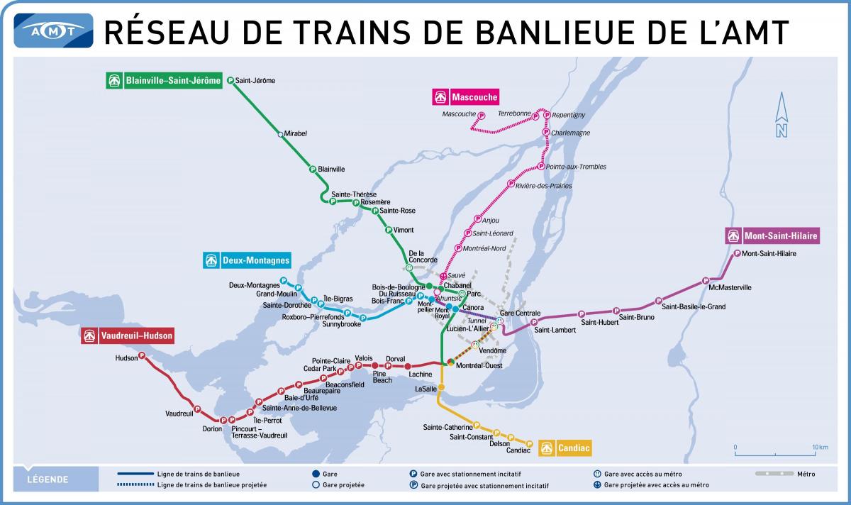 Plan du chemin de fer de Montreal