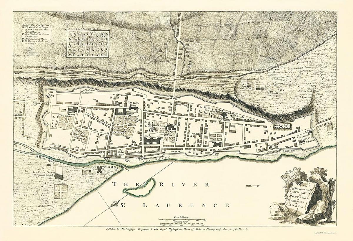 Plan antique de Montreal